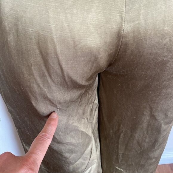 Sandro Gold Olive Green Sisteron Satin Zip Jumpsuit - Picture 15 of 16